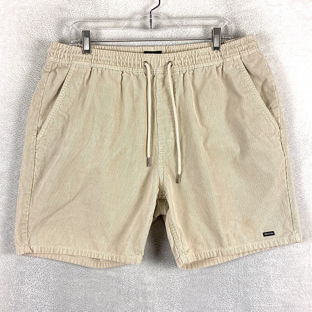 Brixton Shorts Mens XL Beige Corduroy Leon Beach Surf Preppy Skate SoCal Summer